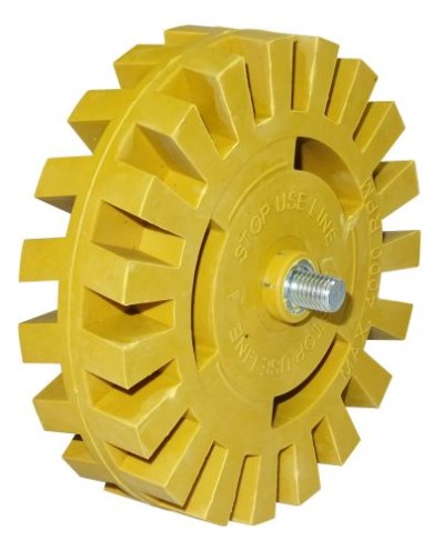 Eraser Wheel Notched, threaded & plain spindle